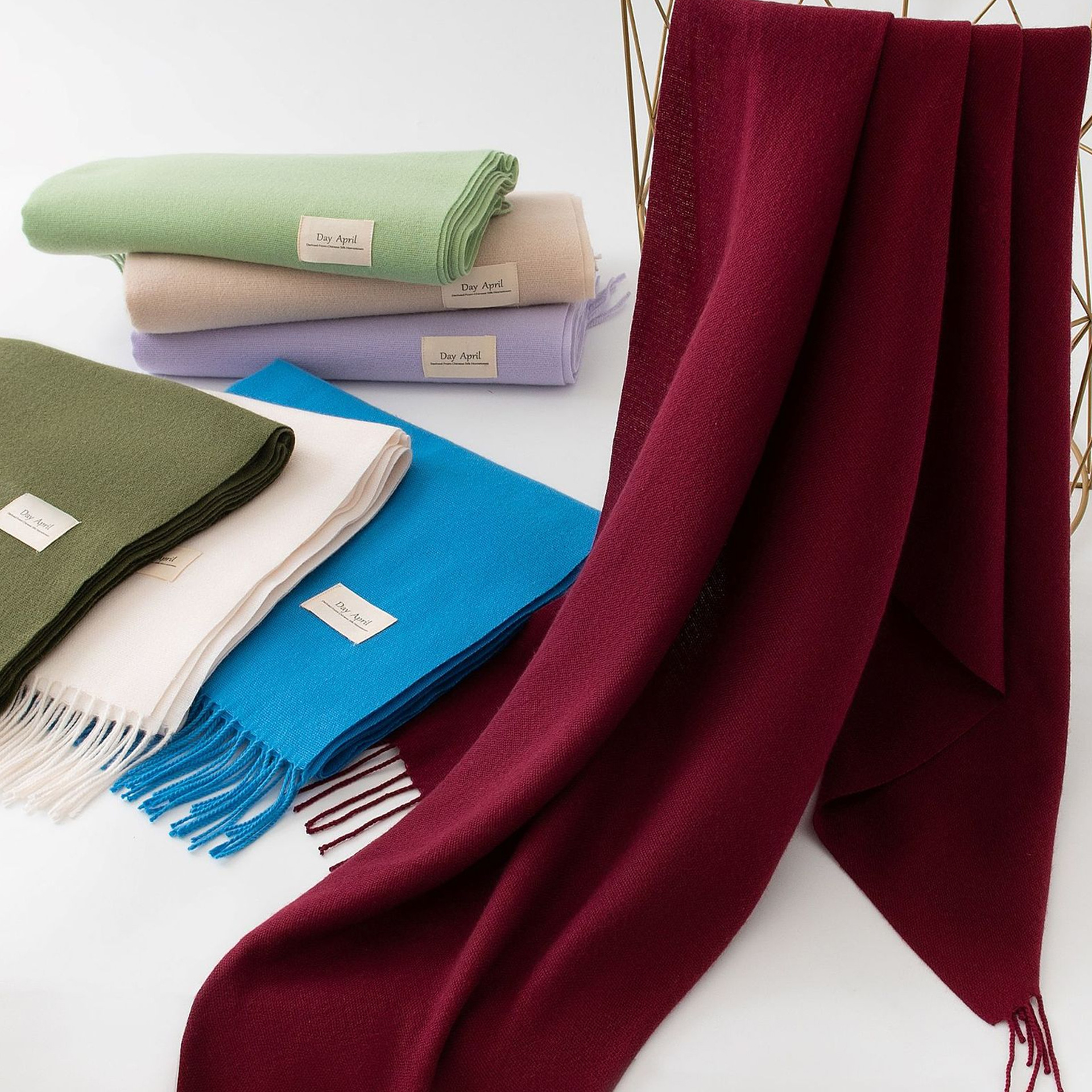 Dark Purple Autumn & Winter Korean-Style Women's Cashmere-Like Scarf – Solid Color, Warm, Versatile Wrap - Image 2