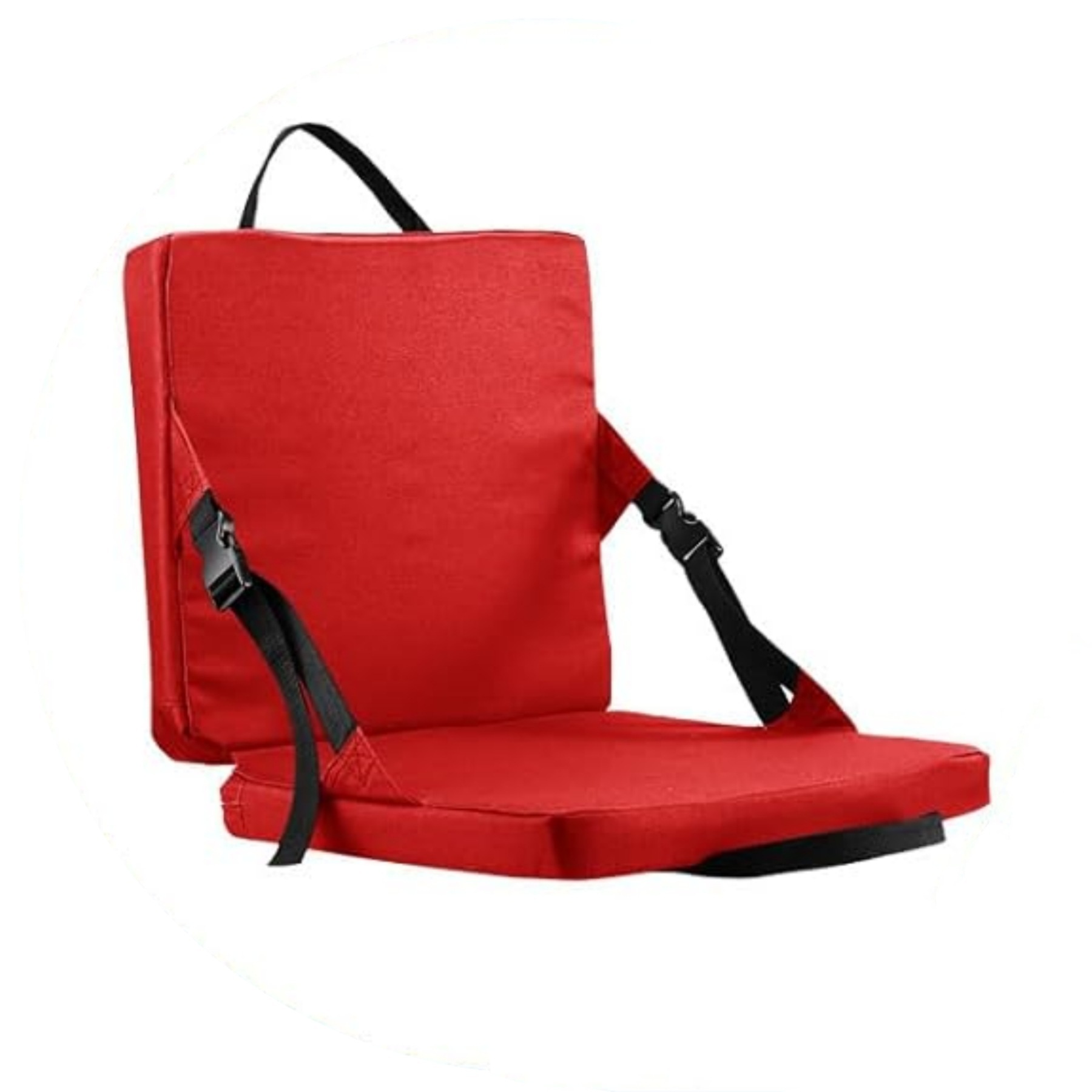 Red Portable Foldable Outdoor Seat – Multi-Functional Stadium & Boat Chair with Carry Handle - Image 1