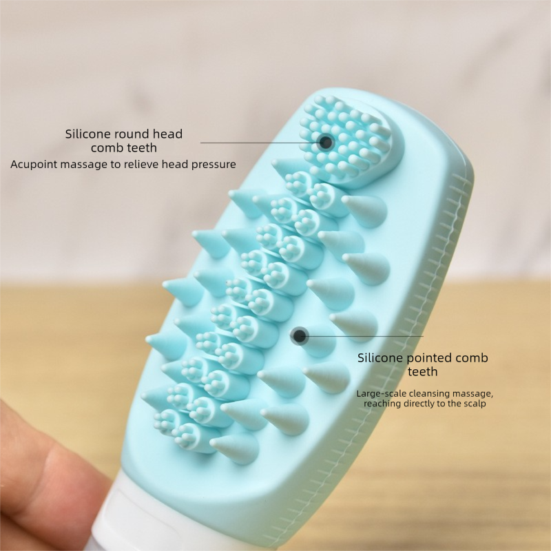 Combination B Travel silicone refillable water bottle set – multi-functional soft-press dispenser with brush and storage bag (4-pack) - Image 3