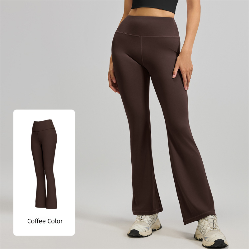 S Coffee High-Waisted Flared Yoga Pants – Sculpting & Slimming Fitness Leggings - Image 1