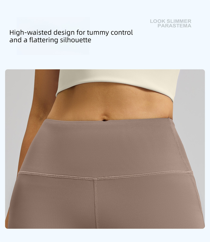 L Coffee High-Waisted Flared Yoga Pants – Sculpting & Slimming Fitness Leggings - Image 2