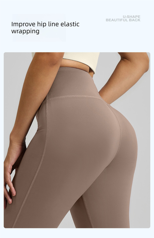 XL Coffee High-Waisted Flared Yoga Pants – Sculpting & Slimming Fitness Leggings - Image 3