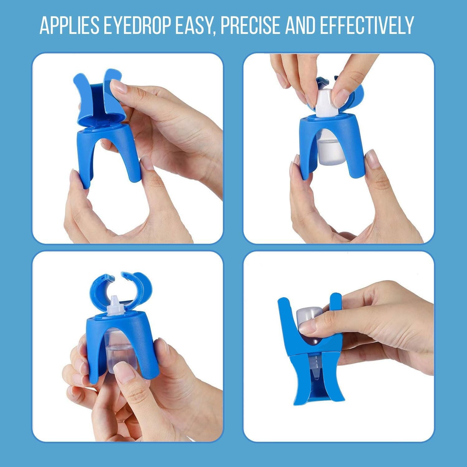 Light Blue Eye Drop Applicator – Safe & Hygienic Eyedrop Dispenser for Precise Application - Image 3