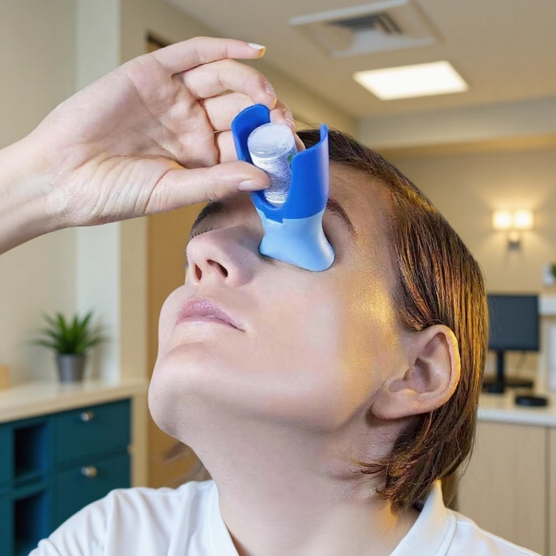 Dark Blue and Light Blue Eye Drop Applicator – Safe & Hygienic Eyedrop Dispenser for Precise Application - Image 2