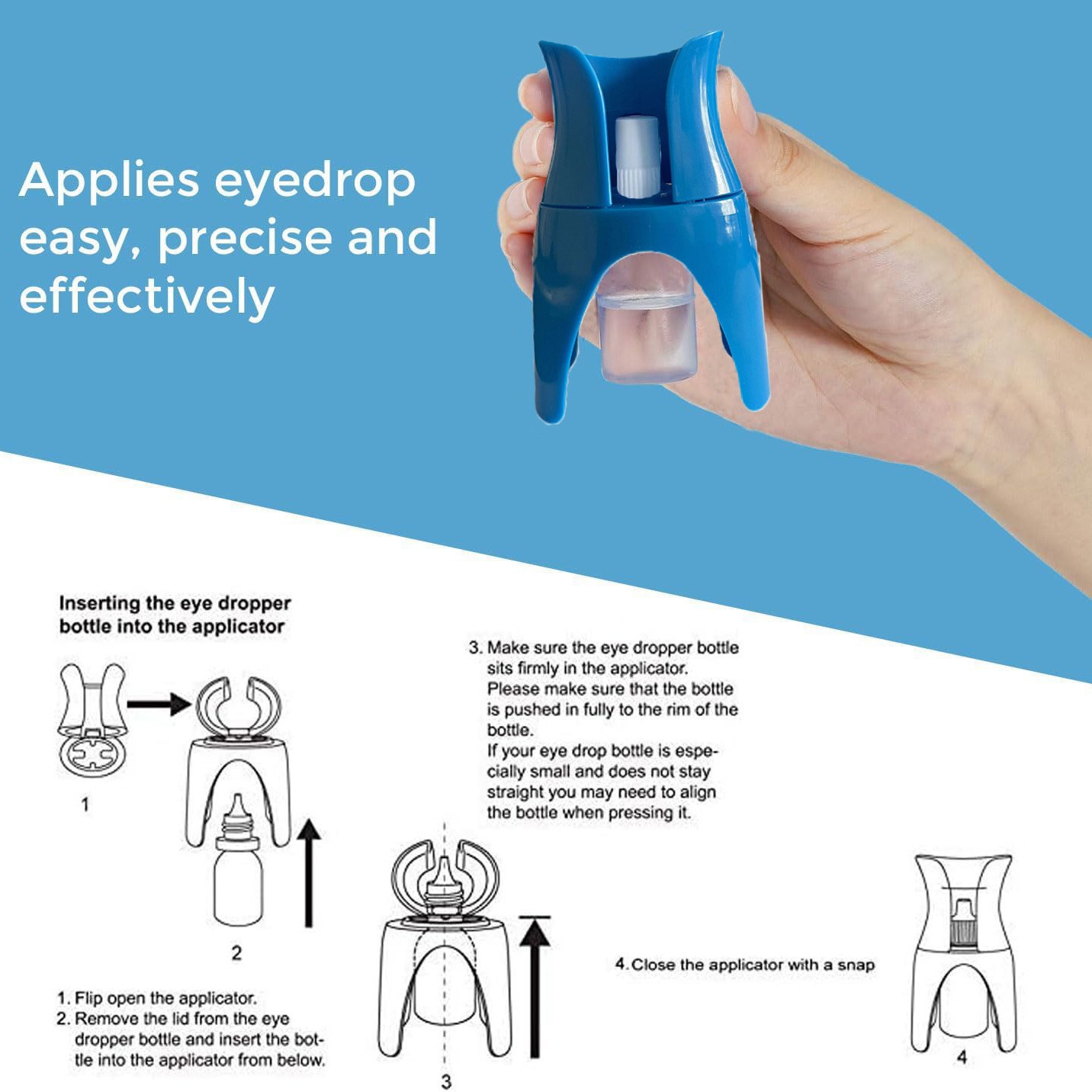 Dark Blue and Light Blue Eye Drop Applicator – Safe & Hygienic Eyedrop Dispenser for Precise Application - Image 4