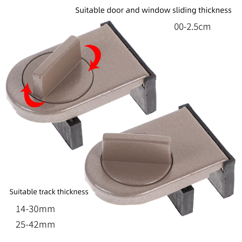 3 Pcs Brown Window Lock & Door Limiting Device – Multi-Functional, No-Drill Safety Lock for Sliding Windows and Doors - Image 3