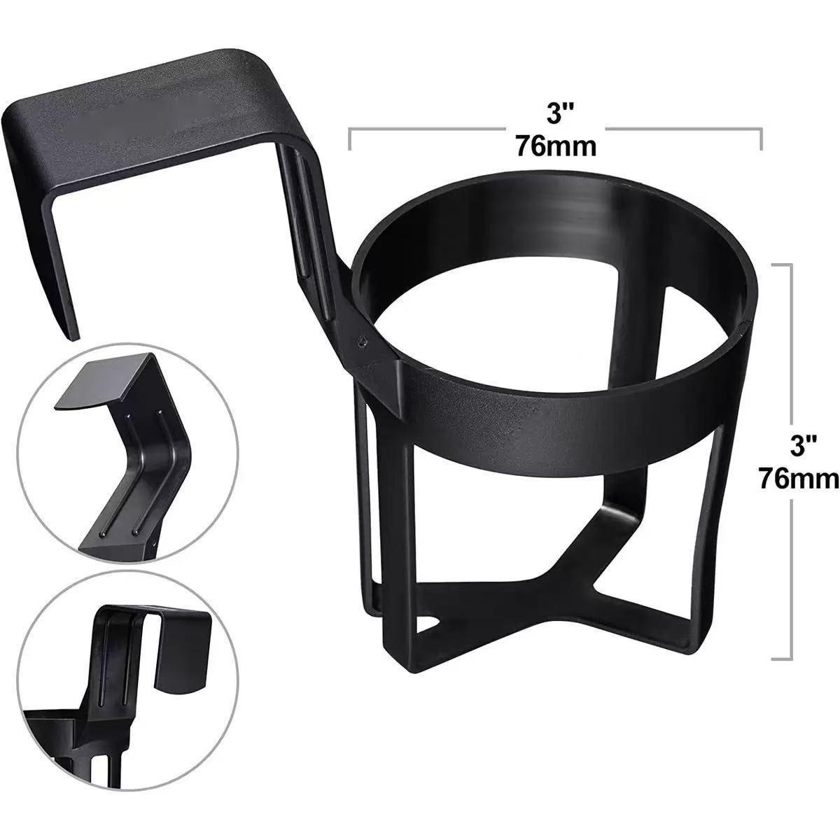 Black Car Cup Holder – Universal Vehicle Drink Organizer, Portable Beverage Rack (Set of 4) - Image 2