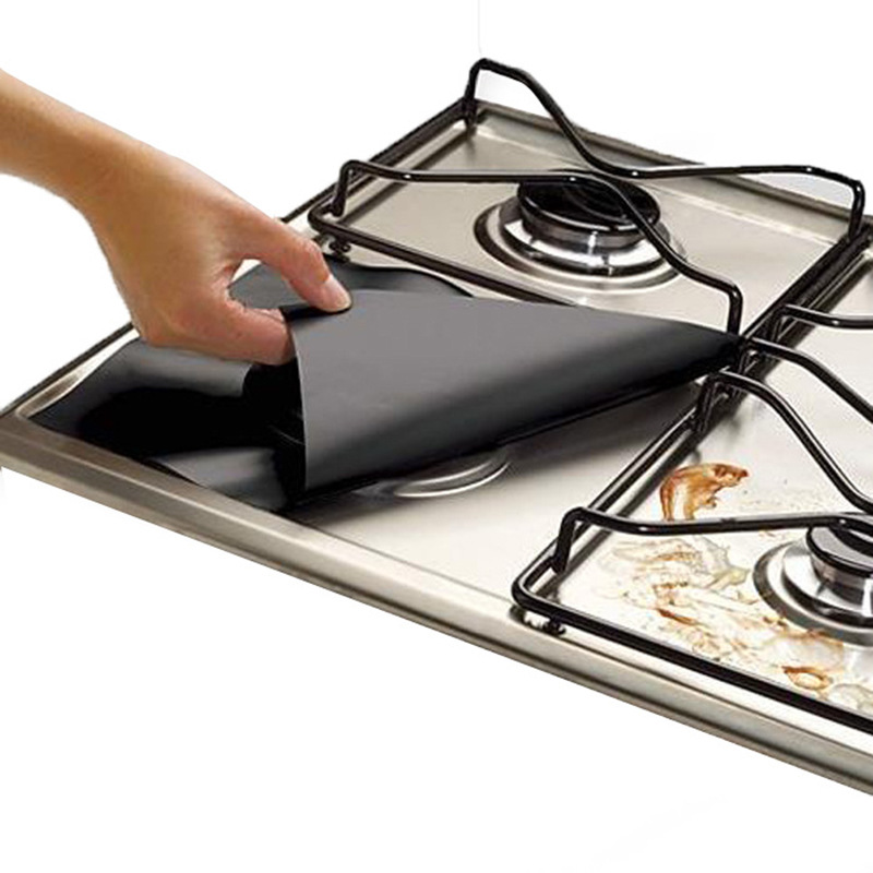 10 Pcs Black Heat-Resistant Gas Stove Mat – Non-Stick Teflon Coated Fiberglass Protector for Cooktops (270mm × 270mm) - Image 6