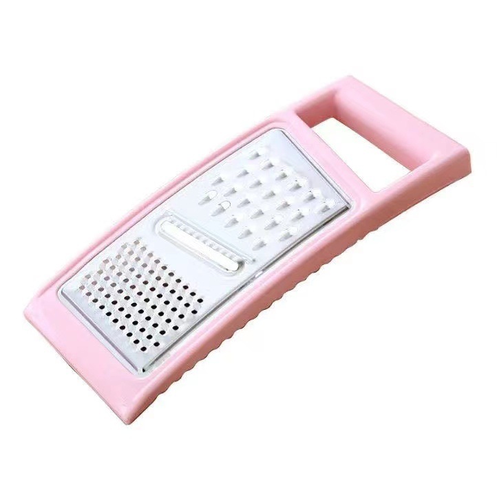 2 Pcs Pink Multi-Functional Vegetable Slicer – Stainless Steel Grater for Shredding, Slicing & Dicing - Image 1