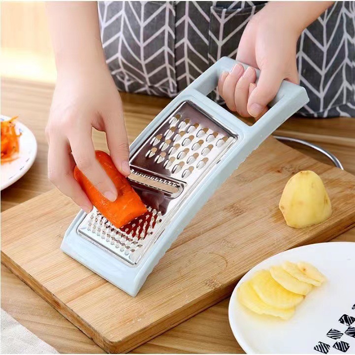 2 Pcs Pink Multi-Functional Vegetable Slicer – Stainless Steel Grater for Shredding, Slicing & Dicing - Image 2