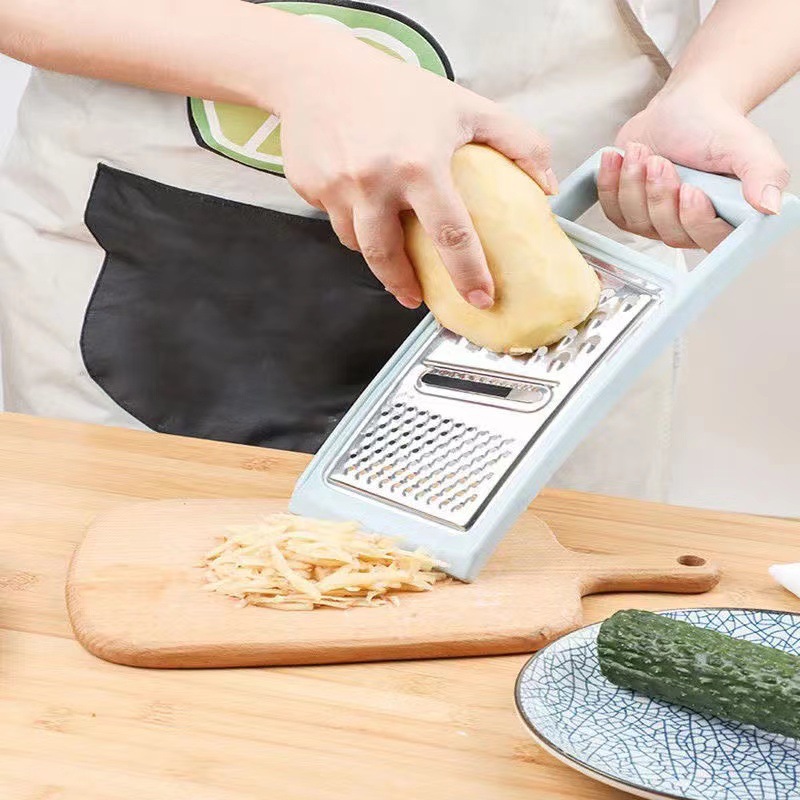2 Pcs Pink Multi-Functional Vegetable Slicer – Stainless Steel Grater for Shredding, Slicing & Dicing - Image 3