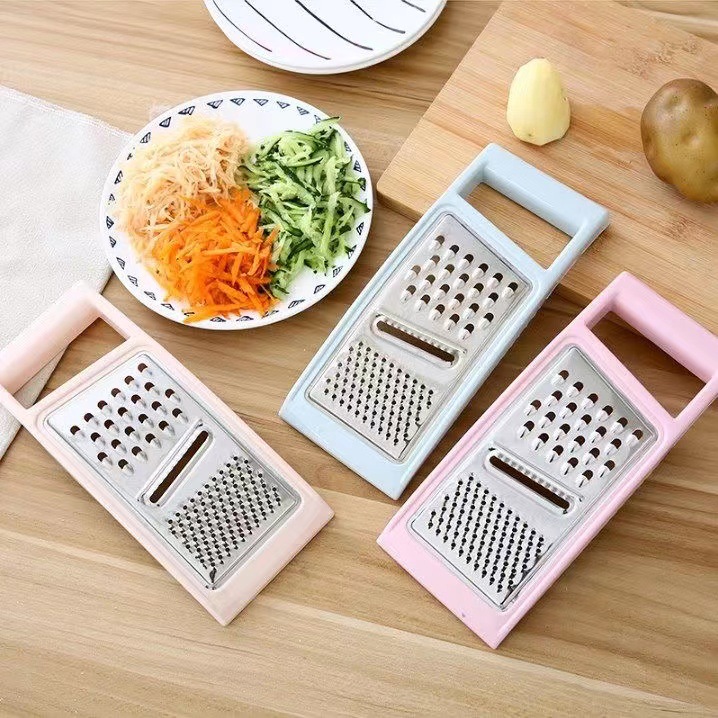2 Pcs Pink Multi-Functional Vegetable Slicer – Stainless Steel Grater for Shredding, Slicing & Dicing - Image 4