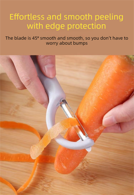 2 Pcs Grey Multi-Functional Vegetable & Fruit Peeler – Stainless Steel Blade with Ergonomic PP Handle (60g) - Image 3