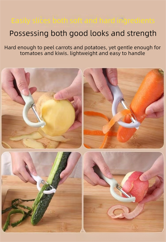 2 Pcs Green Multi-Functional Vegetable & Fruit Peeler – Stainless Steel Blade with Ergonomic PP Handle (60g) - Image 4