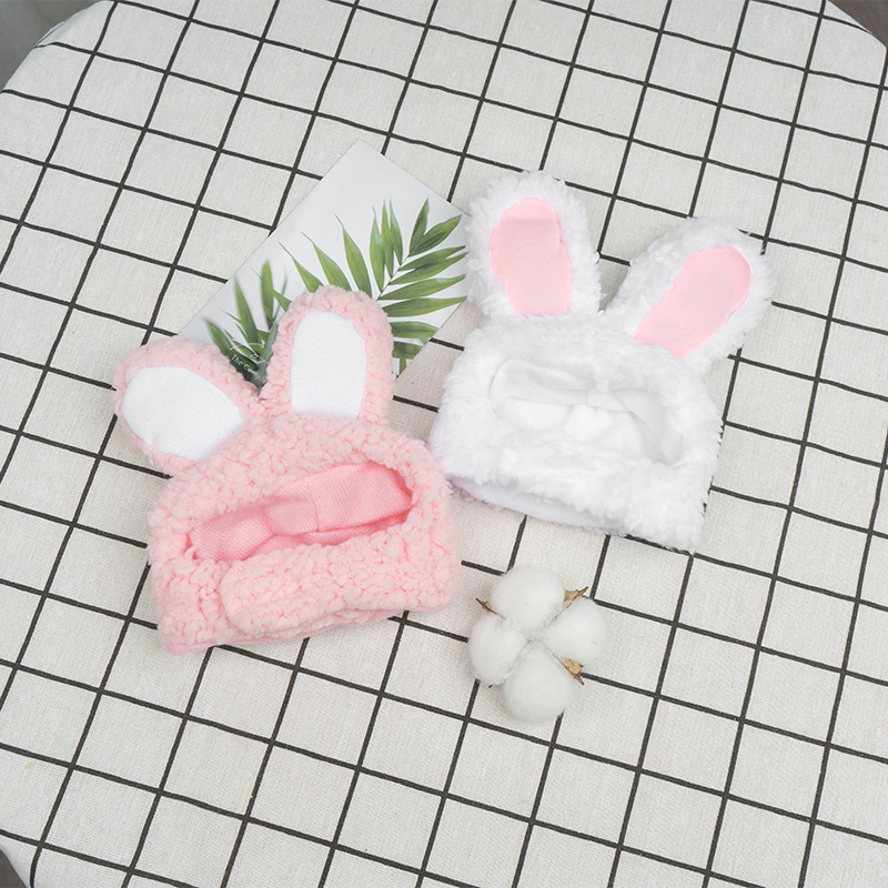 2 Pcs Pink Adorable Bunny Ears Cat Hat – Soft Plush Pet Costume Headband for Cats - Image 3