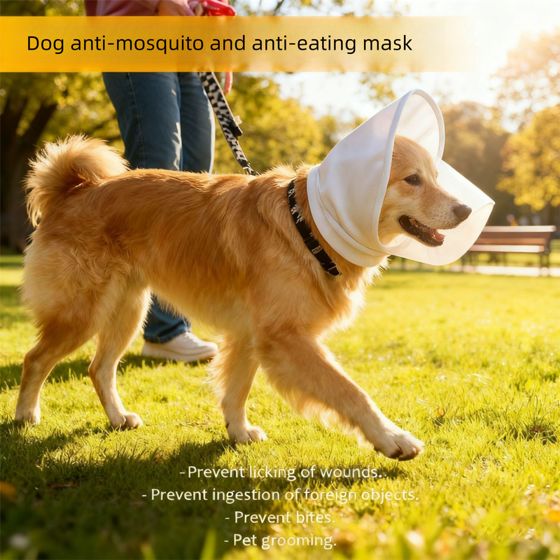 Size XL Black Mesh Net Hood for Dogs – Protective Face Cover Against Insects, Debris, and Oral Ingestion - Image 5