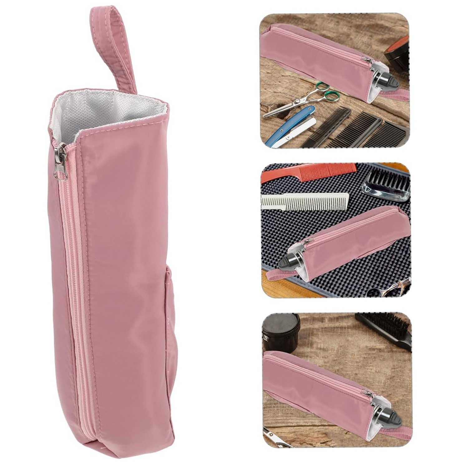 Pink Heat-Resistant Styling Tool Organizer – Compact, Hanging Storage Pouch for Hair Tools - Image 2