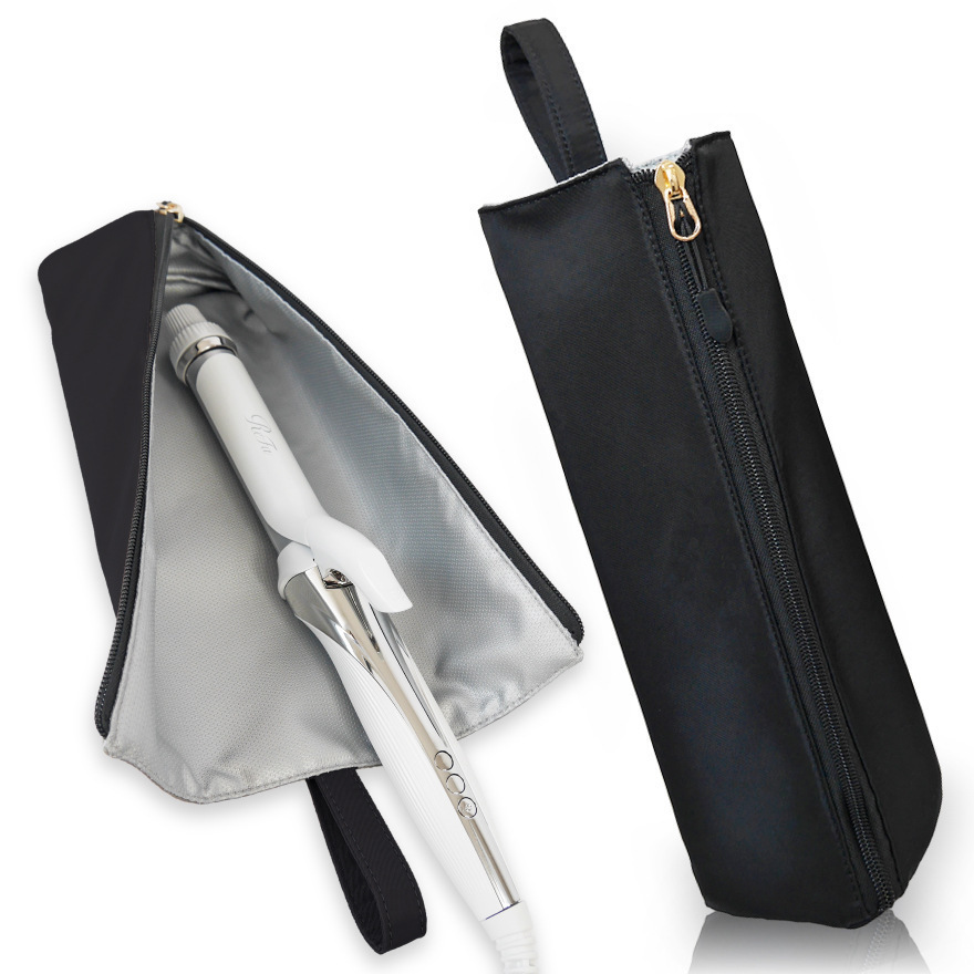 Black Heat-Resistant Styling Tool Organizer – Compact, Hanging Storage Pouch for Hair Tools - Image 1