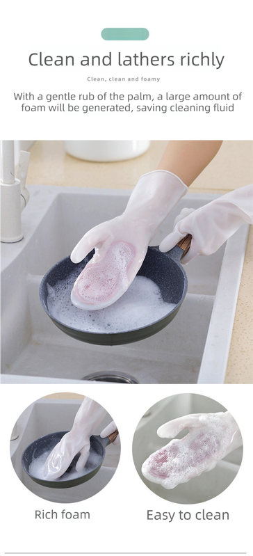 3 Pairs of Pink Brush Gloves Integrated Brush Glove – Multifunctional Cleaning Glove for Kitchen, Dishwashing & Household Tasks - Image 5