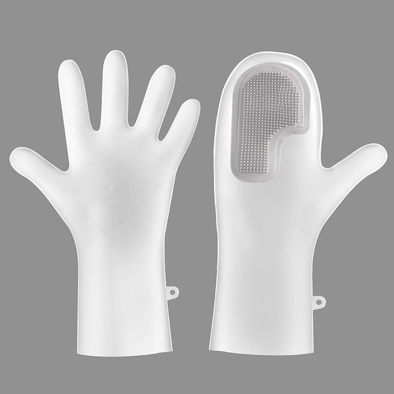 3 Pairs of Grey Brush Gloves Integrated Brush Glove – Multifunctional Cleaning Glove for Kitchen, Dishwashing & Household Tasks - Image 1
