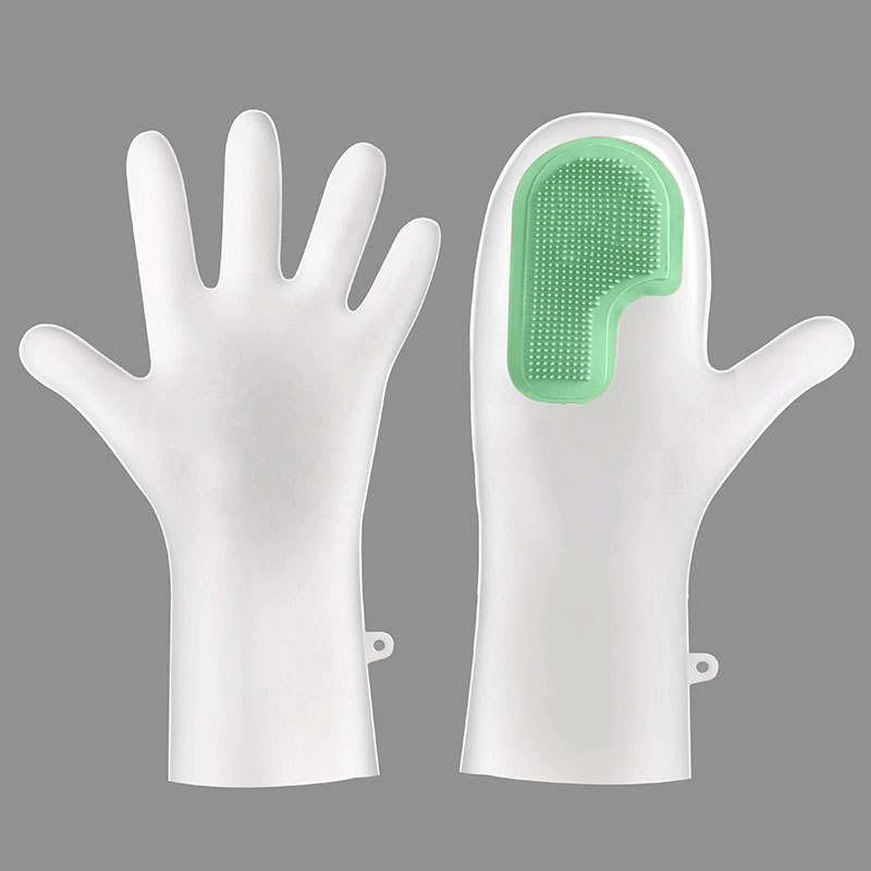 3 Pairs of Green Brush Gloves Integrated Brush Glove – Multifunctional Cleaning Glove for Kitchen, Dishwashing & Household Tasks - Image 1