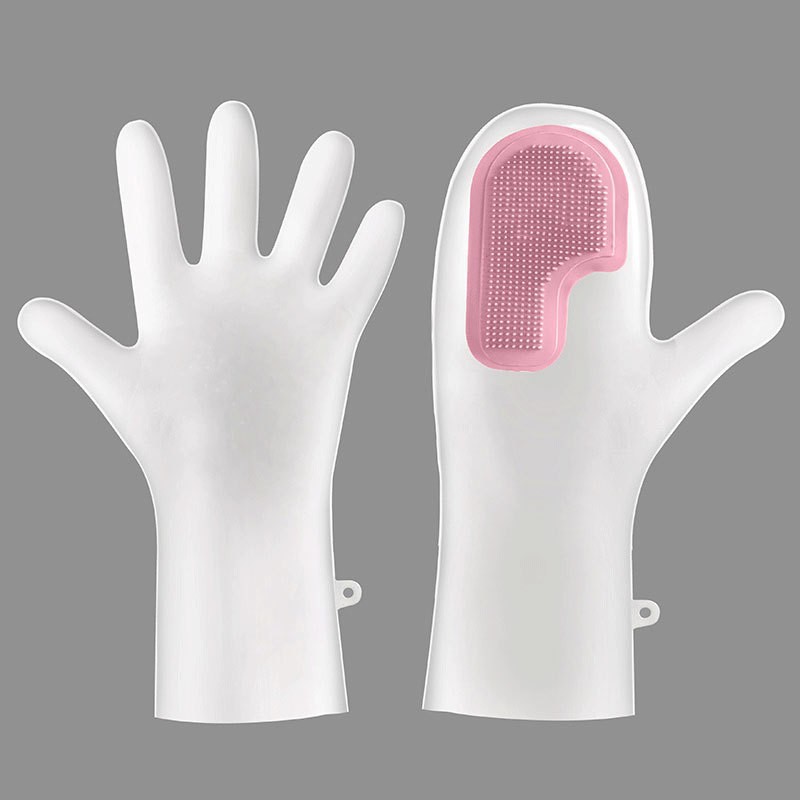 3 Pairs of Purple Brush Gloves Integrated Brush Glove – Multifunctional Cleaning Glove for Kitchen, Dishwashing & Household Tasks - Image 1