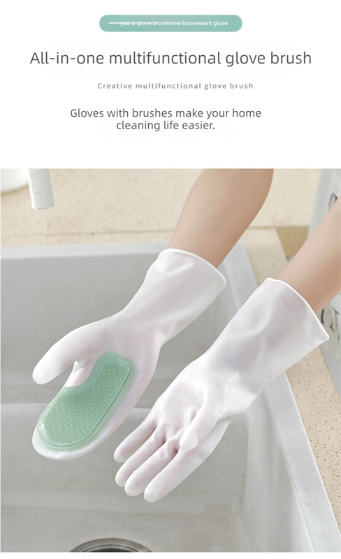 3 Pairs of Purple Brush Gloves Integrated Brush Glove – Multifunctional Cleaning Glove for Kitchen, Dishwashing & Household Tasks - Image 4