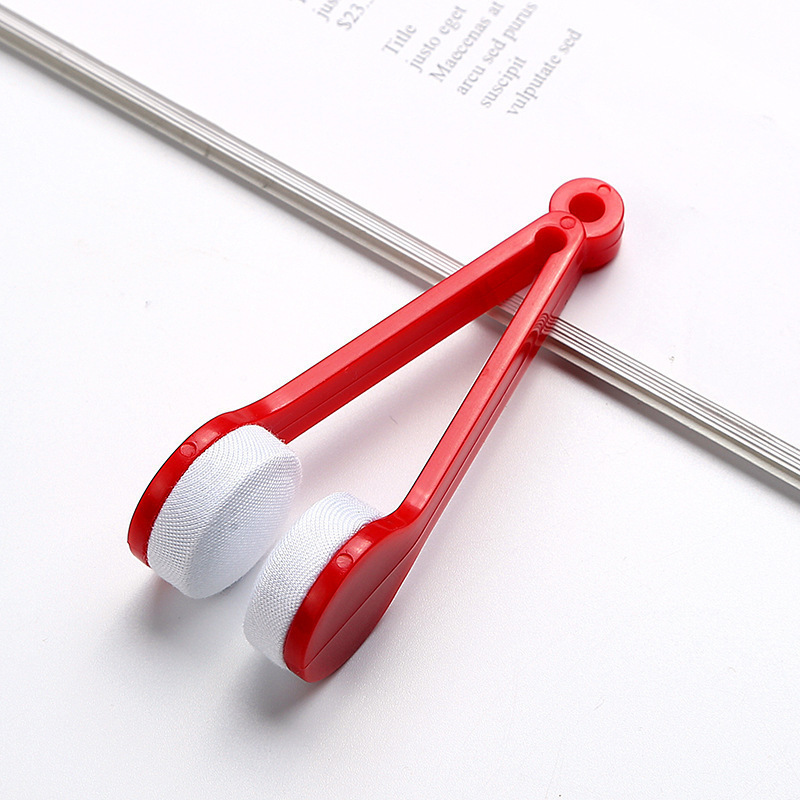 10 Pcs Red Portable Eyeglass Cleaning Clip - Dual-Sided Microfiber Tongs for Safe, Streak-Free Lens Care - Image 1
