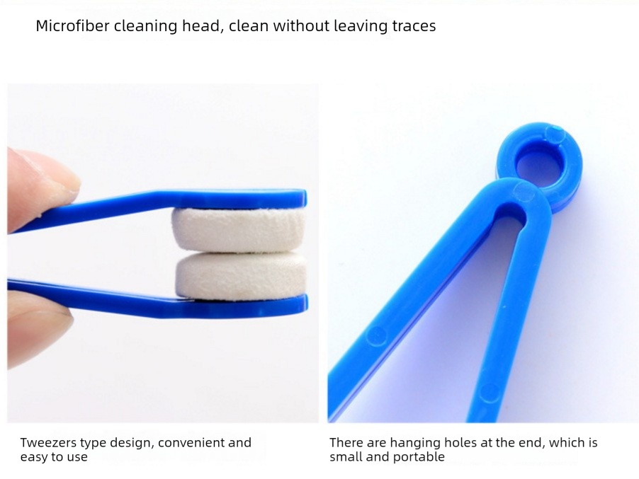10 Pcs Green Portable Eyeglass Cleaning Clip - Dual-Sided Microfiber Tongs for Safe, Streak-Free Lens Care - Image 5