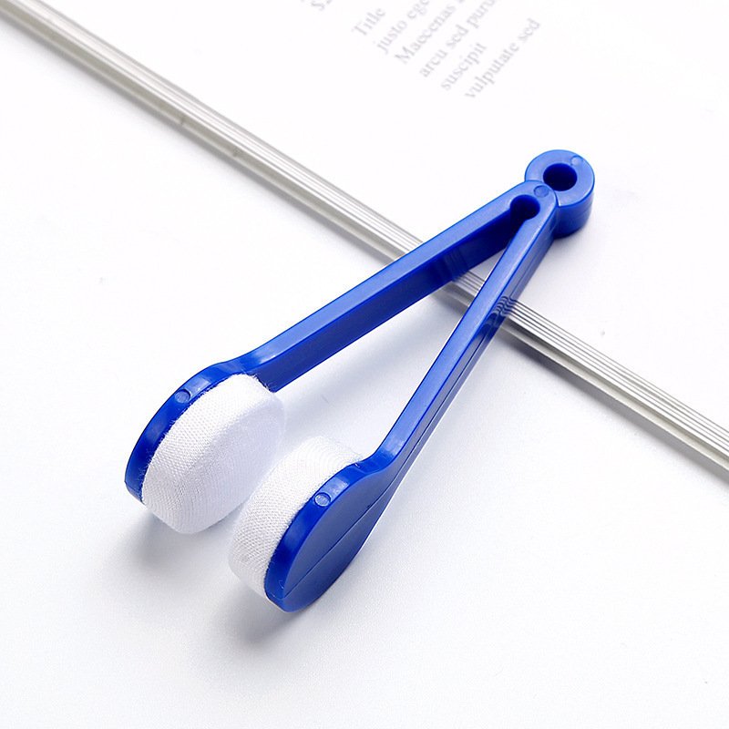 10 Pcs Blue Portable Eyeglass Cleaning Clip - Dual-Sided Microfiber Tongs for Safe, Streak-Free Lens Care - Image 1
