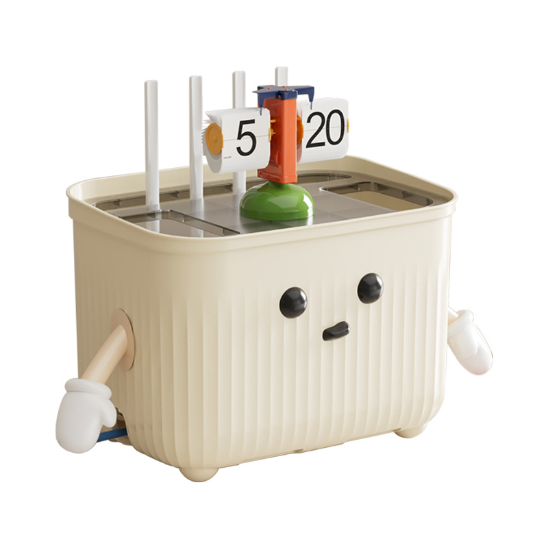 Beige Router Storage Box – Multi-Layer Cable Management Organizer for Home Wi-Fi Equipment - Image 1