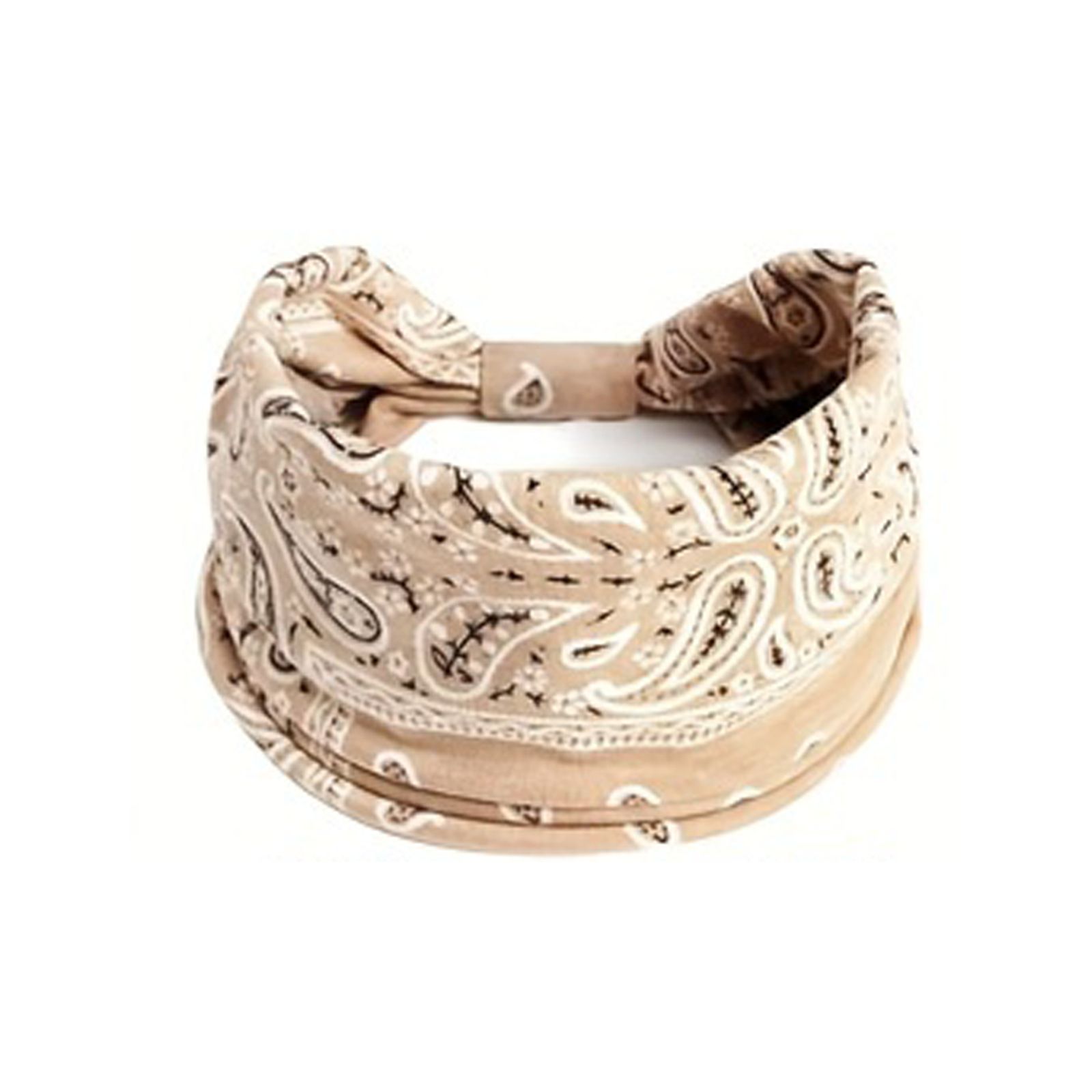 Beige Bohemian Yoga Headband – Elastic Sweat-Wicking Hairband for Women - Image 1