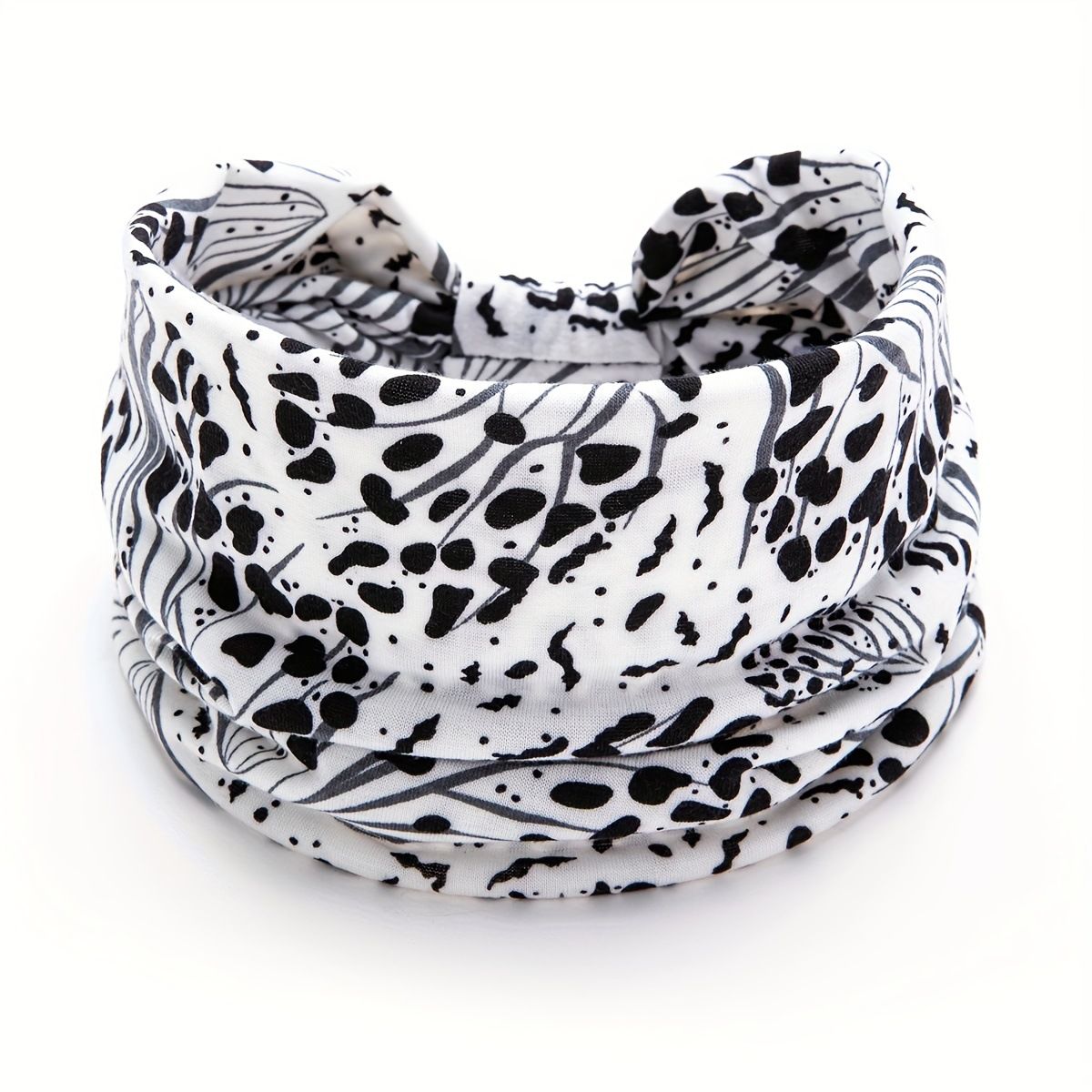 White Polka dot pattern Yoga Headband – Elastic Sweat-Wicking Hairband for Women - Image 1