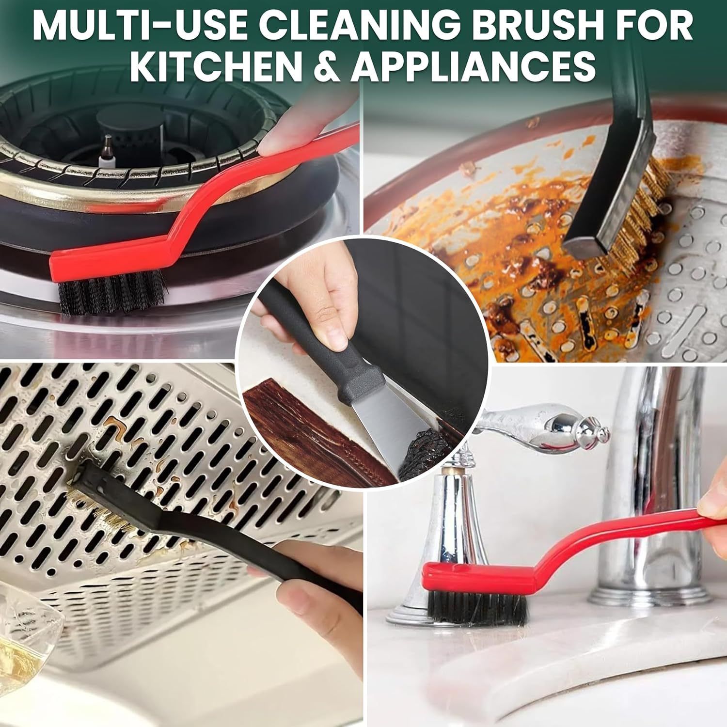 Set B Multi-Use Heavy-Duty Cleaning Brush Set – 12-Piece Hard Bristle Tool Kit for Kitchen, Bathroom & Tight Spaces - Image 6