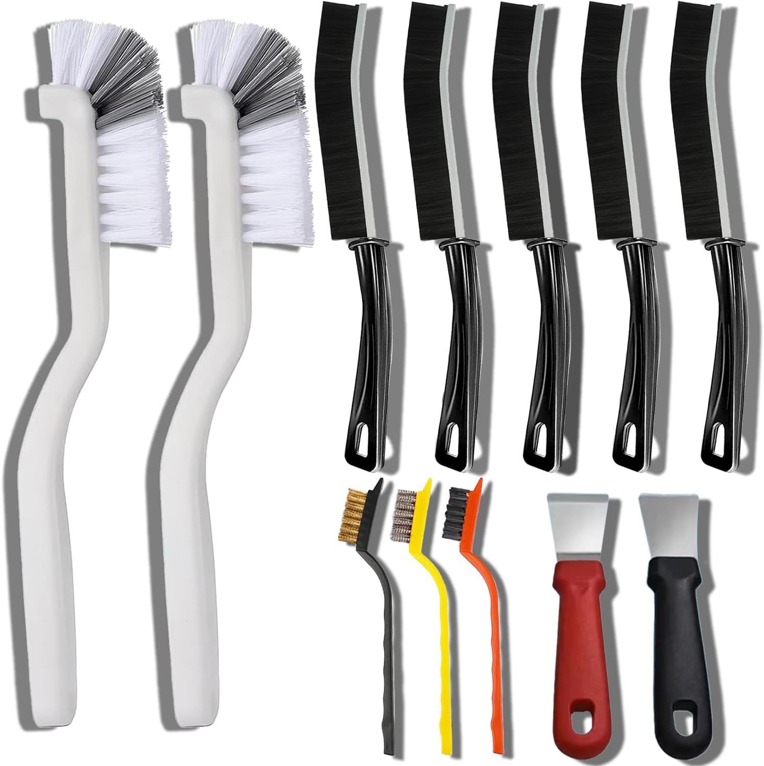 Set C Multi-Use Heavy-Duty Cleaning Brush Set – 12-Piece Hard Bristle Tool Kit for Kitchen, Bathroom & Tight Spaces - Image 1