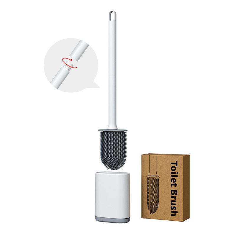 2 Pcs (Black + White) Wall-Mountable Toilet Brush Set – Soft-Tip 360° Cleaning System - Image 6
