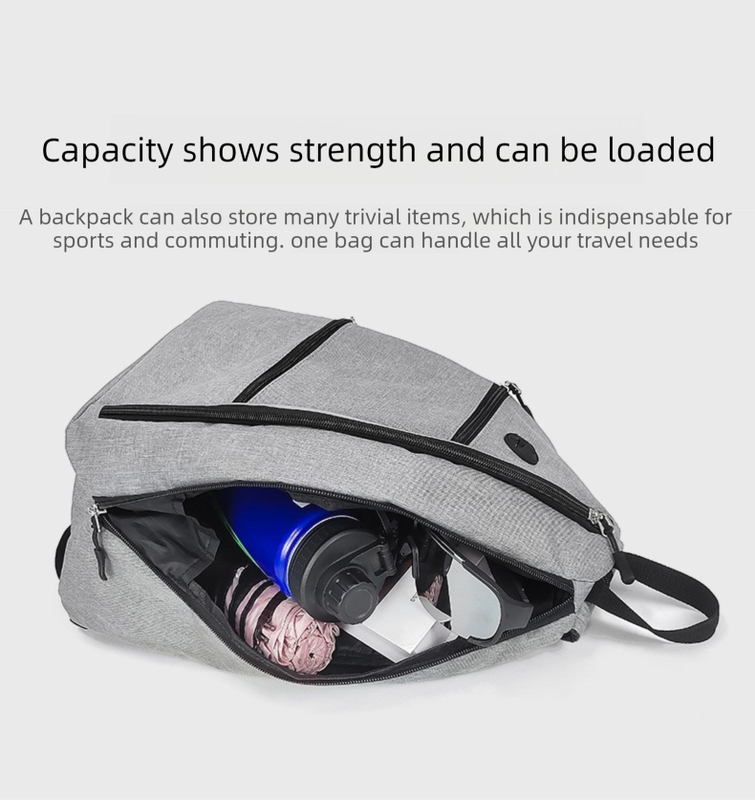 Grey Pickleball Multi-Sport Backpack – Oxford Fabric, Dual-Carry, Smart-Organized - Image 2