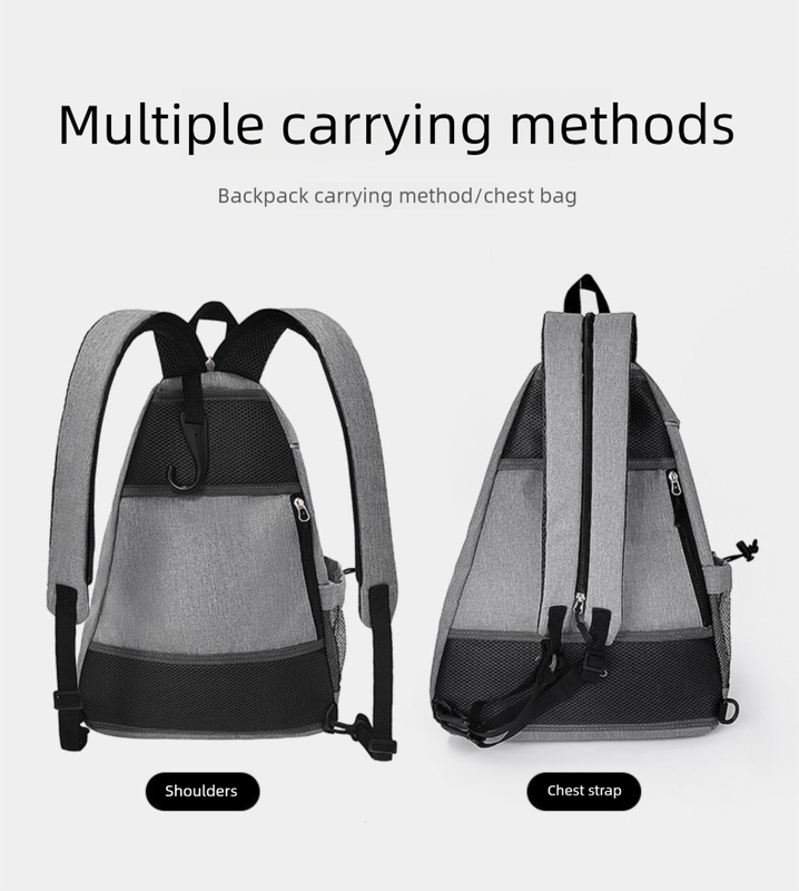 Grey Pickleball Multi-Sport Backpack – Oxford Fabric, Dual-Carry, Smart-Organized - Image 5