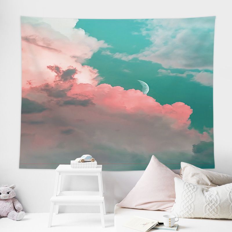 Sunset over a meadow Wall Tapestry 200x150cm - Soft Plush Fabric Hanging for Bedroom, Living Room, Dorm Decor - Includes Mounting Kit for Easy Installation - Image 3