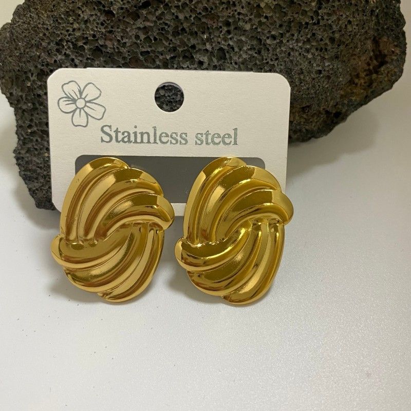 Combination A 18K Gold-Plated Stainless Steel Earring Set - 3 Pairs Minimalist Geometric Studs for Women with Gift Box Packaging - Image 3