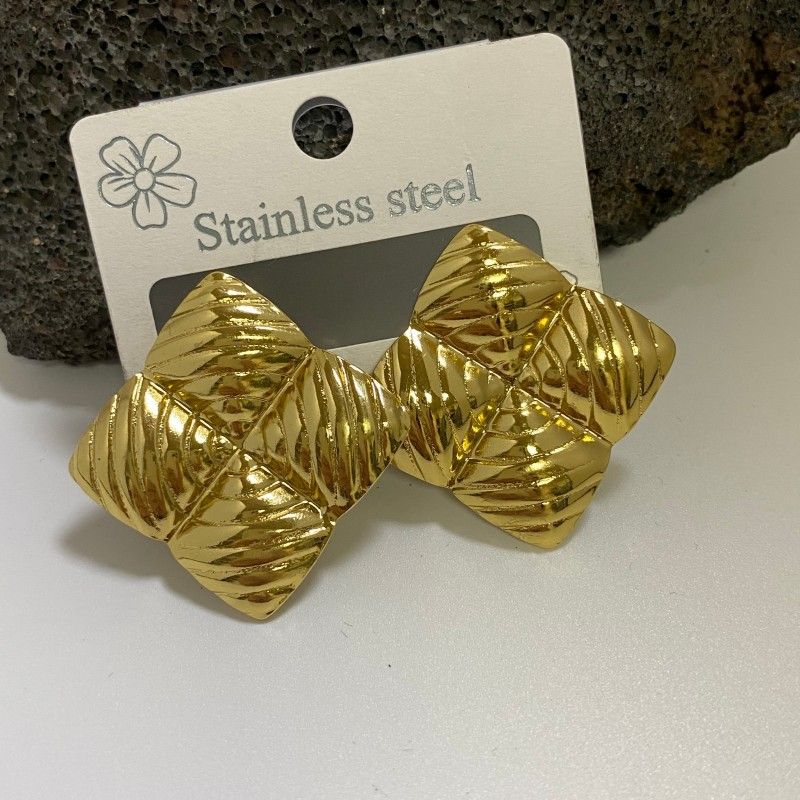Combination A 18K Gold-Plated Stainless Steel Earring Set - 3 Pairs Minimalist Geometric Studs for Women with Gift Box Packaging - Image 5
