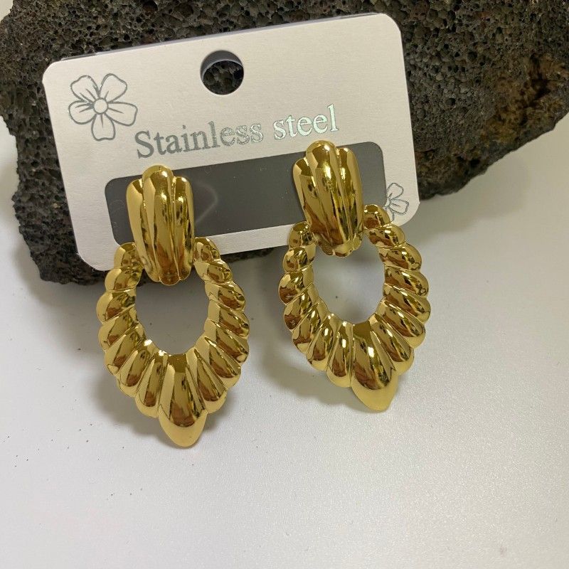 Combination C 18K Gold-Plated Stainless Steel Earring Set - 3 Pairs Minimalist Geometric Studs for Women with Gift Box Packaging - Image 4