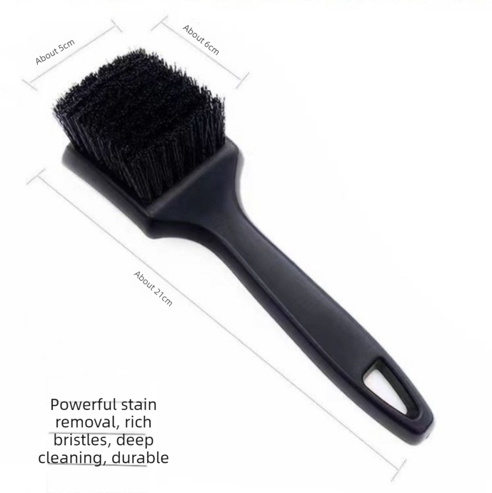 Black Car Tire & Detailing Brush  - 2-Pack Stiff Bristle Scrubber for Wheels, Mats, and Upholstery - Image 5