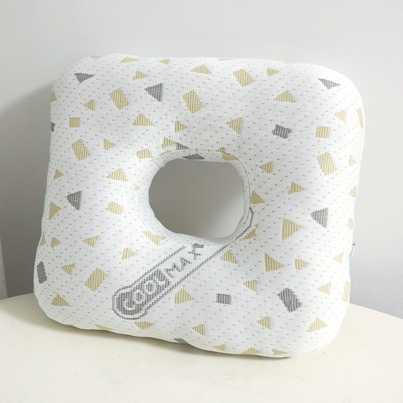 Grey Ear Piercing Pillow - Soft Side Sleeper Cushion with Hollow Center for Pressure Relief, Post-Piercing Care & Comfortable Napping - Image 1