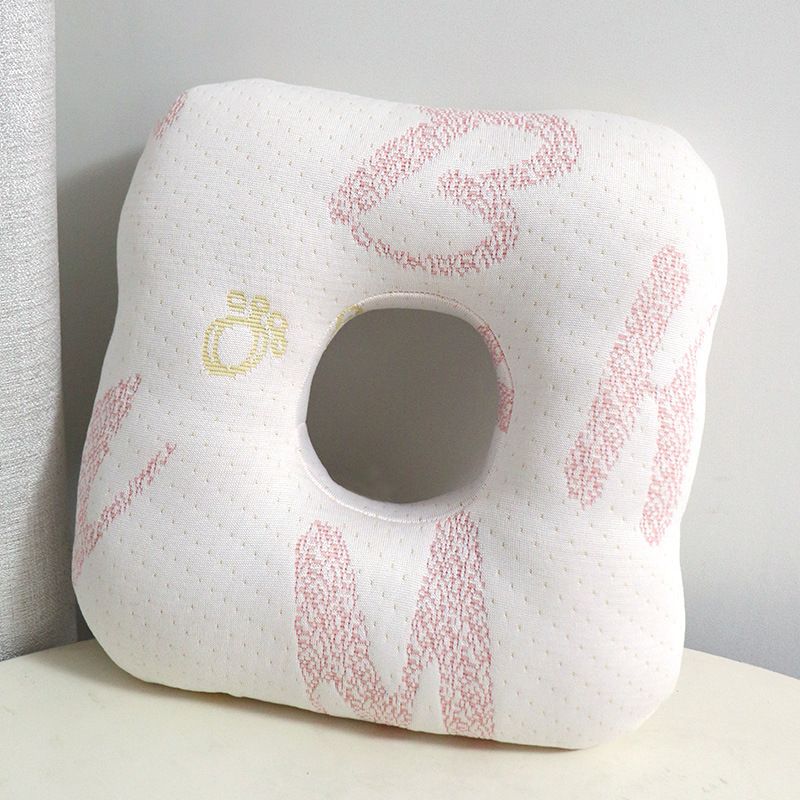Light Pink Ear Piercing Pillow - Soft Side Sleeper Cushion with Hollow Center for Pressure Relief, Post-Piercing Care & Comfortable Napping - Image 1