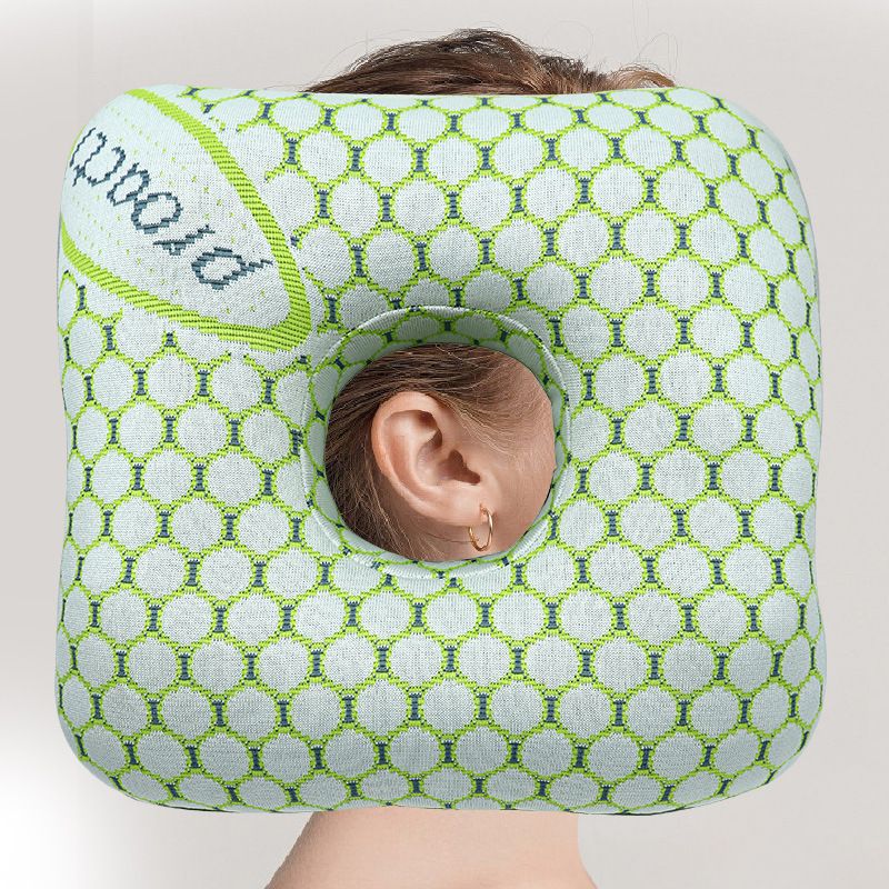 Light Gold Ear Piercing Pillow - Soft Side Sleeper Cushion with Hollow Center for Pressure Relief, Post-Piercing Care & Comfortable Napping - Image 3