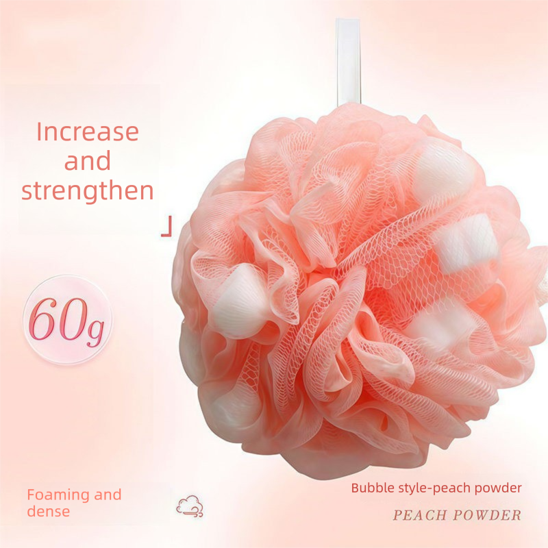 Pink 3-piece set  (2-Pack Silicone Foot & Back Scrubber Mat with Suction Cups + 1 Premium Lace Bath Loofah Sponge Set) - Non-Slip Foot Massager & Exfoliating Shower Set - Image 4