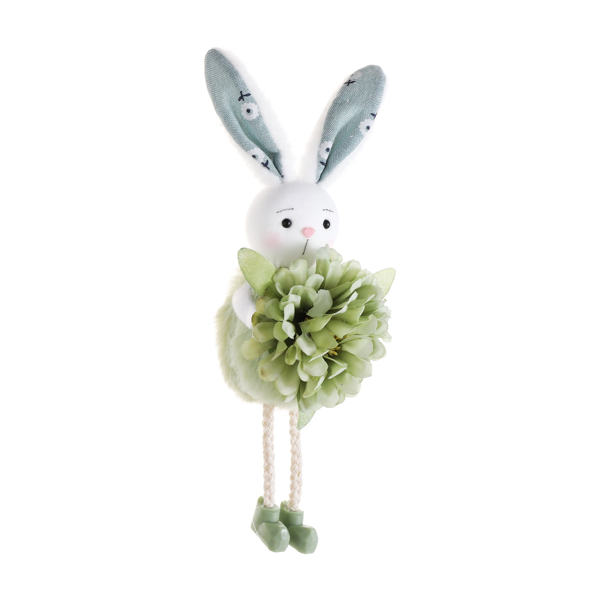 Green Easter Bunny Flower Hanging Decoration for Home, Garden or Party Scene - Image 1