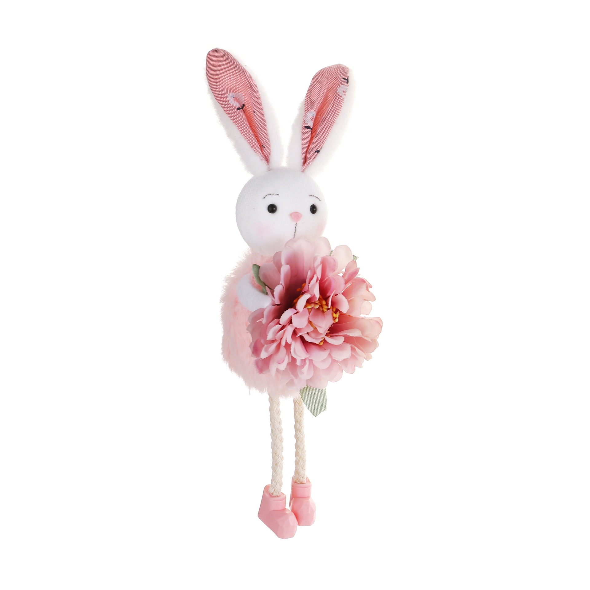 Pink Easter Bunny Flower Hanging Decoration for Home, Garden or Party Scene - Image 1