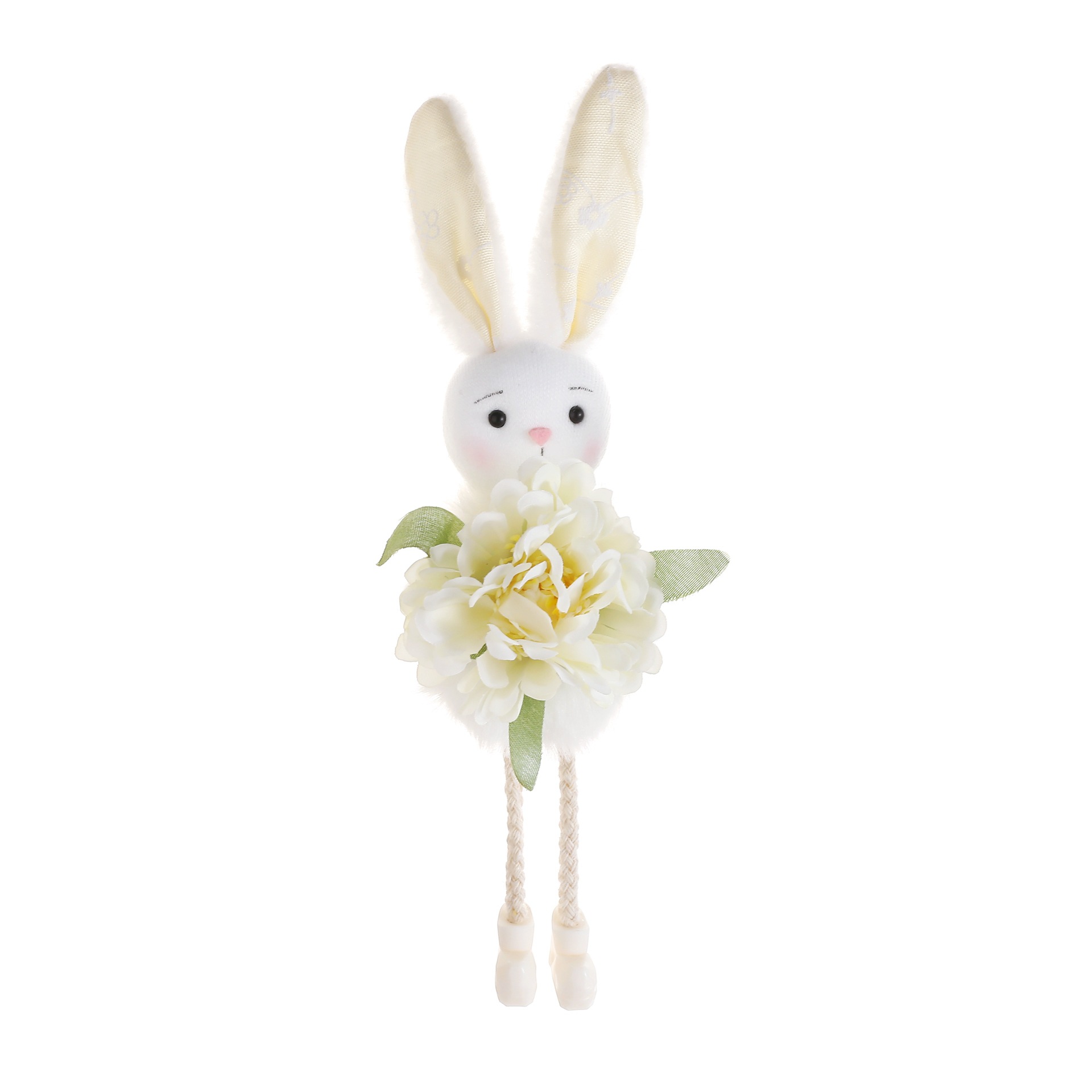 White Easter Bunny Flower Hanging Decoration for Home, Garden or Party Scene - Image 1